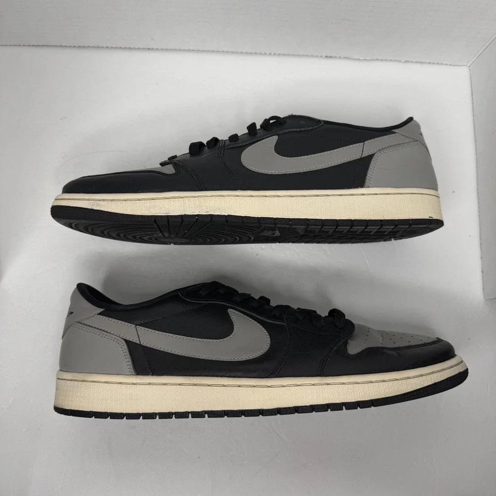Nike Jordan 1 Retro Low OG 'Shadow' Mens 14 Black Grey 705329-003 2015